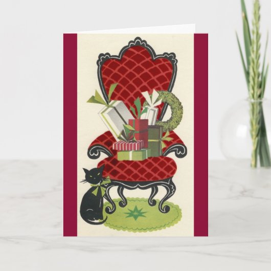 Carte de chat de Noël Vintage (Devant)