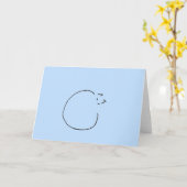Carte de chat enroulée (Fleur jaune)