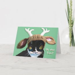 Carte de chat Festive de Noël