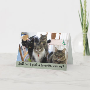 Carte de chat Fête des pères pour enfant préférée
