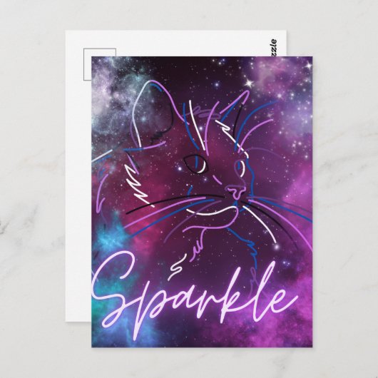 Carte de chat Galaxy "Sparkle" (Devant / Derrière)