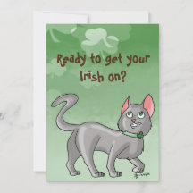 Carte de chat irlandaise de la Saint Patrick's Day