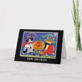 Carte de chat Jack O'Lantern Halloween personnalis (Devant)