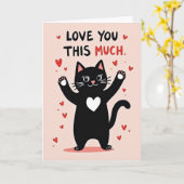 Carte de chat « Je t'aime autant » (Fleur jaune)