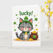 Carte de chat Lucky Shamrocks (Fleur jaune)