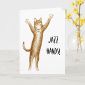 Carte de chat mains Jazz (Fleur jaune)