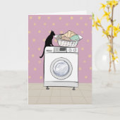 Carte de chat mignon (Fleur jaune)