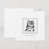 Carte de chat noir et blanc à aire courte américai (Devant / Derrière)