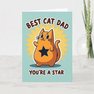 Carte de chat orange meilleur papa art