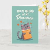 Carte de chat papa rêveur (Fleur jaune)