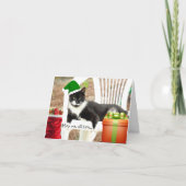 Carte de chat pliée souple pour Noël Fluffy (Devant)