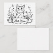 Carte de chat pour maman. (Devant / Derrière)