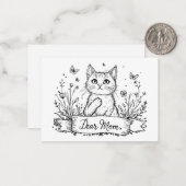 Carte de chat pour maman. (Devant/Arrière en situation)