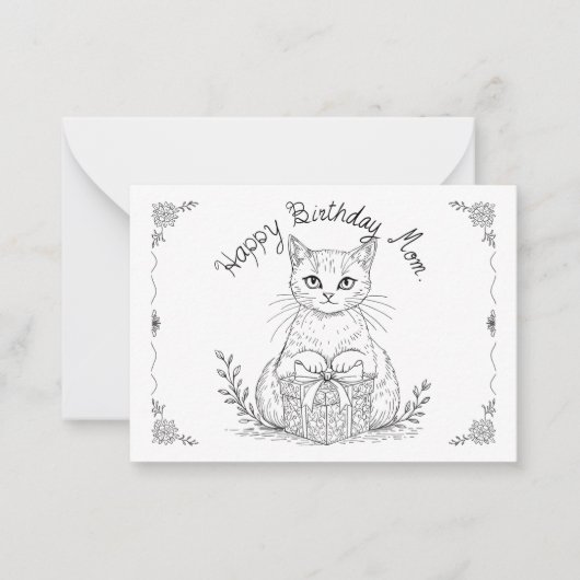 Carte de chat pour maman. (Devant)