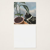 Carte de chat regardant les plantes d'intérieur (Devant & derrière)