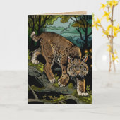 Carte de chat sauvage et libre (Fleur jaune)