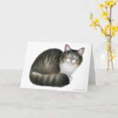Carte de chat Tabby Friendly (Fleur jaune)