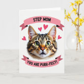 Carte de chat tabby parfaite pour belle-mère (Fleur jaune)