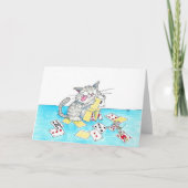 Carte de château de carte de chat mignon (Devant)