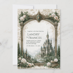 Carte de Château Ivory Rose pour Mariage