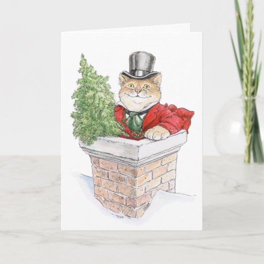 Carte de chaton de l'arbre de Noël (Devant)