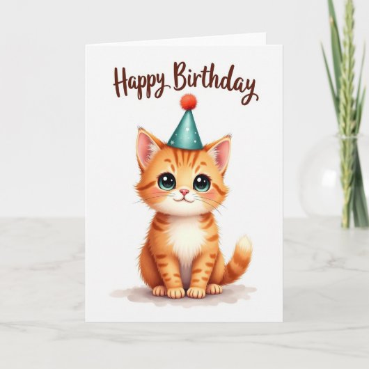 Carte de chaton orange adorable (Devant)