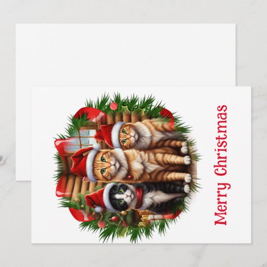 Carte de chatons de Noël (Devant / Derrière)