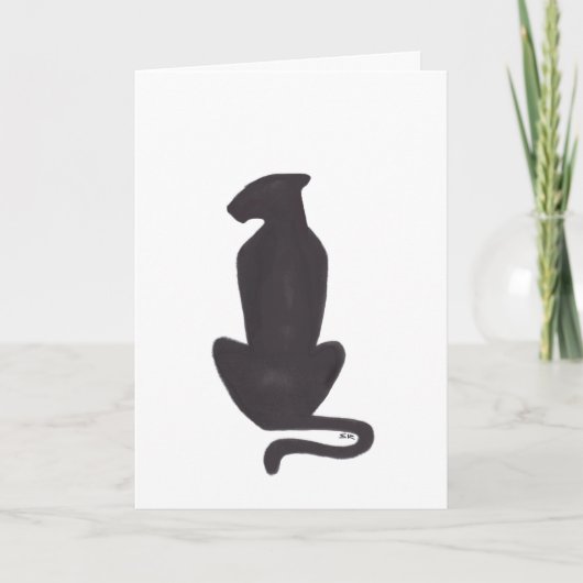 Carte de chats cool Black Cat Silhouette (Devant)