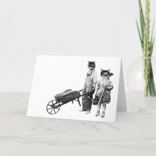 Carte de chats de jardinage amusant personnalisabl