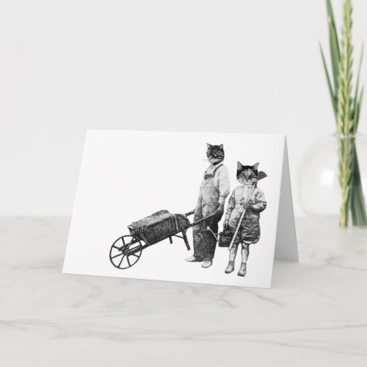 Carte de chats de jardinage amusant personnalisabl (Devant)