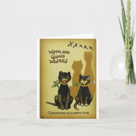 Carte de chats de Noël heureux (Devant)