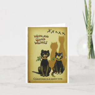 Carte de chats de Noël heureux