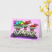 Carte de chats de Pâques (Fleur jaune)