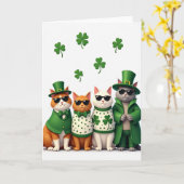 Carte de chats pour la Saint-Patrick (Fleur jaune)
