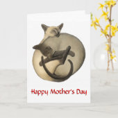 Carte de chats Siamese (Fleur jaune)