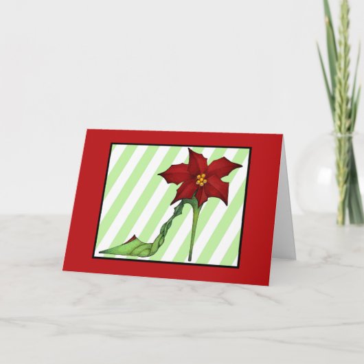 Carte de chaussure de Noël de poinsettia (Devant)