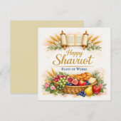 Carte de Chavouot, Fruits de fête salutation juive (Devant / Derrière)