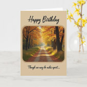 Carte de chemin d'automne pour un joyeux anniversa (Fleur jaune)