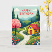 Carte de chemin de cottage sucré (Fleur jaune)