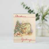 Carte de cheminée de Noël Vintage (Debout devant)