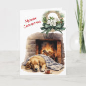 Carte de cheminée Golden Retriever Christmas Eve (Devant)