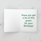 Carte de chemise du dollar d'argent d'anniversaire (Intérieur)