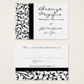Carte de chèque cadeau Damask Business (Devant & derrière)