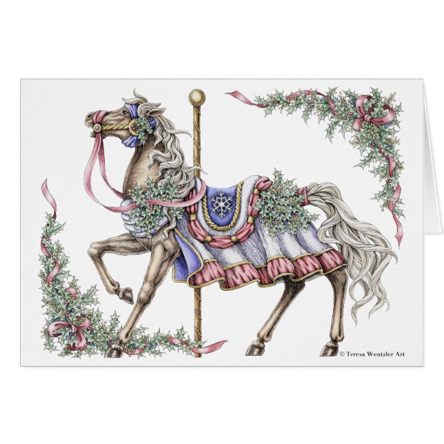 Carte de cheval de carrousel d'hiver (Devant horizontal)