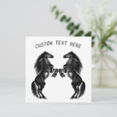 Carte de cheval de couple personnalisée avec texte (Debout devant)