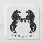 Carte de cheval de couple personnalisée avec texte (Dos)