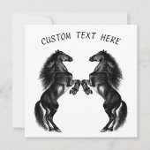 Carte de cheval de couple personnalisée avec texte (Devant)