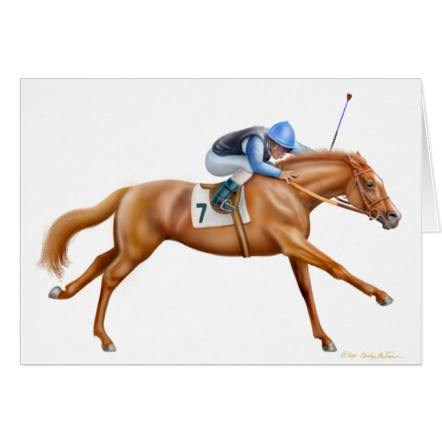 Carte de cheval de course de pur sang (Devant horizontal)