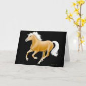 Carte de cheval de palomino de Haflinger (Fleur jaune)