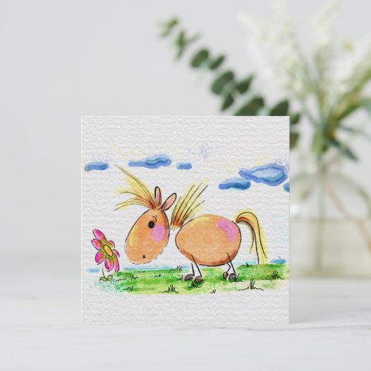 Carte de cheval douce, Cheval Aquarell Illustratio (Debout devant)